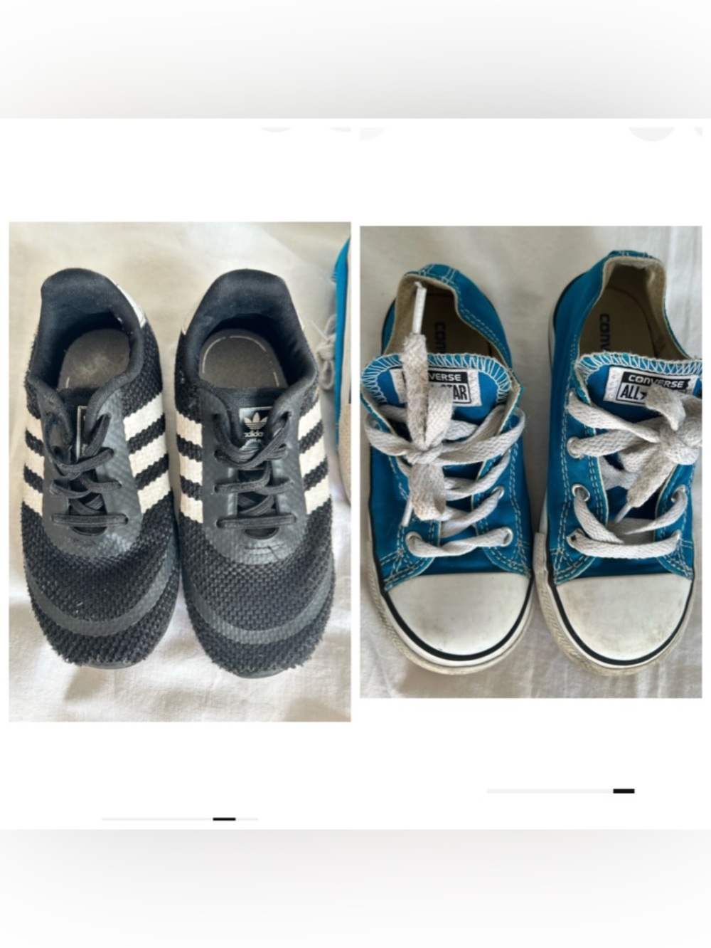 Lot bundle 2 pair Adidas and Converse toddler boys sneakers